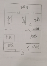 金中海蓝钻  2室2厅1卫   270.00万客厅