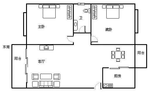 瑞海花园  2室2厅1卫   200.00万客厅