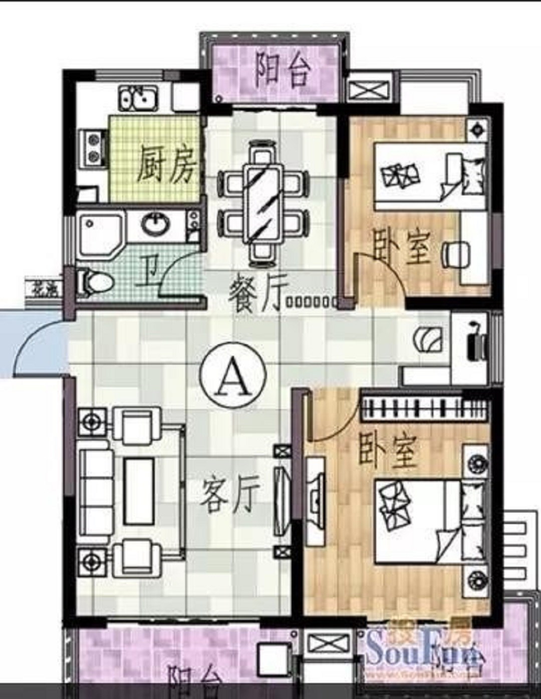 花冠渔歌海韵  2室2厅2卫   218.00万客厅