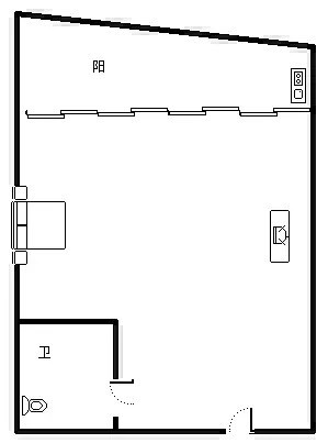 碧海蓝天  1室1厅1卫   1666.00元/月室内图