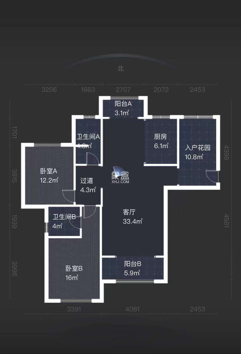 中泰财富湘江  3室2厅2卫   75.00万
