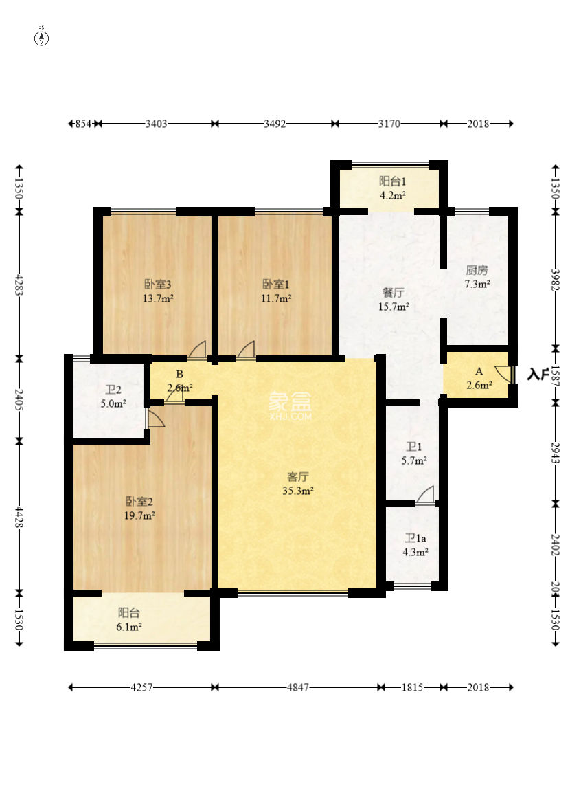 嘉盛华庭（一期、二期、三期）  3室2厅2卫    108.0万