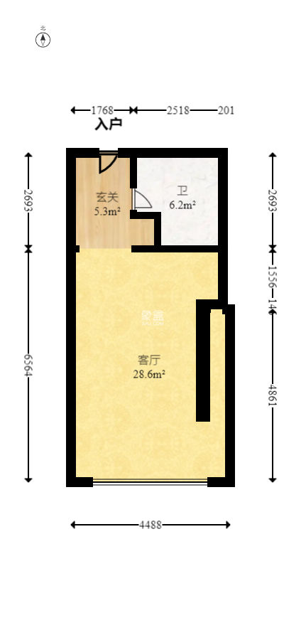 開利星空城市公館  1室1廳1衛(wèi)   25.00萬