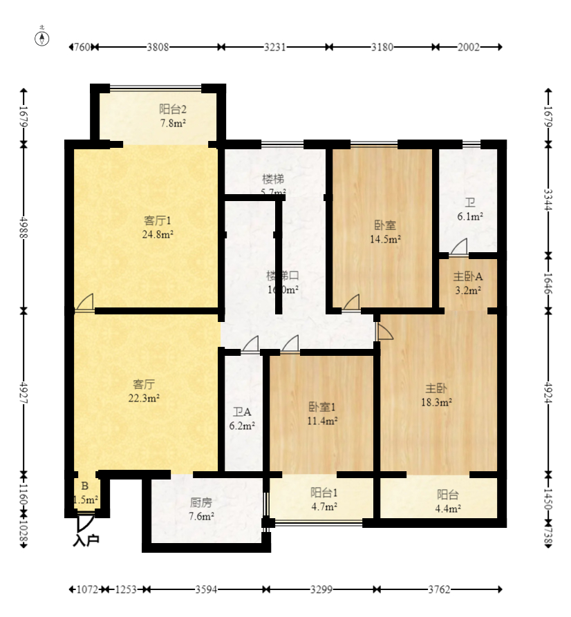 泰时新雅园  5室2厅3卫   178.00万室内图1