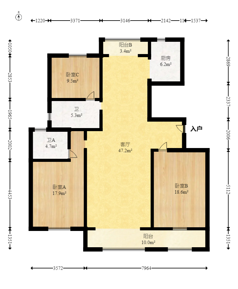 海林馨香雅苑 3室2厅2卫 108.0万 海林馨香雅苑 3室2厅2卫 108.0万客厅