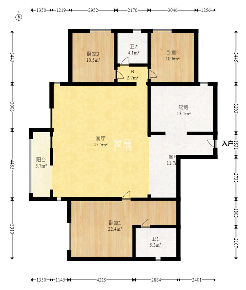 华菱蓝调国际（华菱.香墅美地）  3室2厅2卫    103.0万