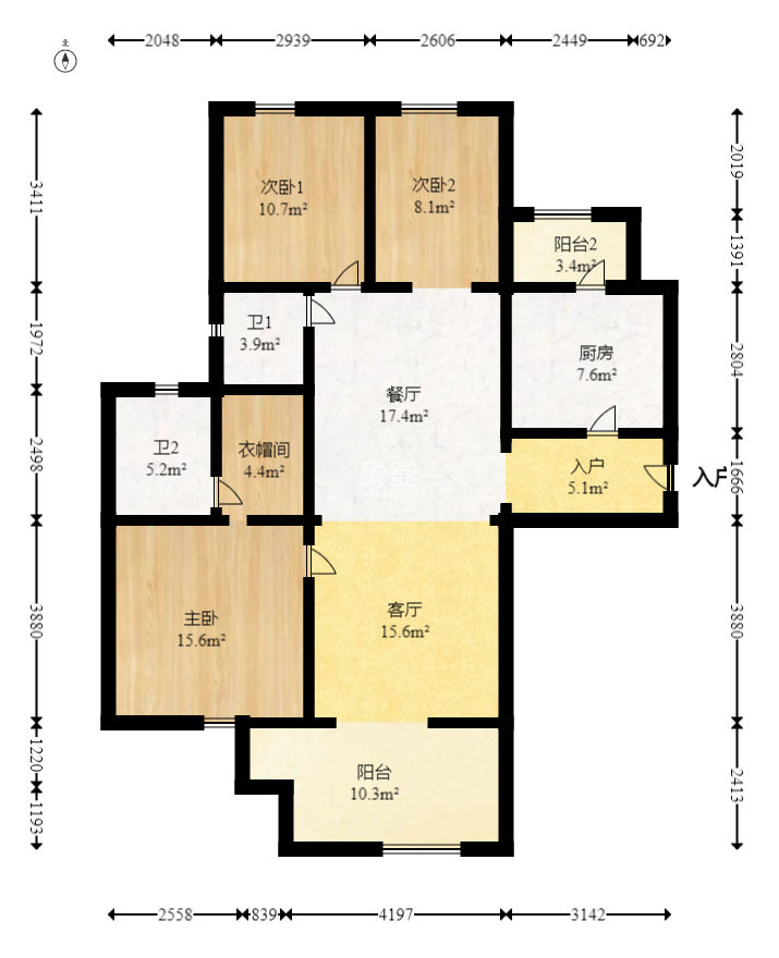 珠江花城一期桂苑 3室2廳2衛 95.00萬