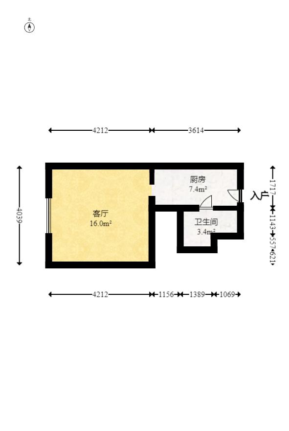 华远海蓝郡  2室1厅1卫    19.38万室内图1