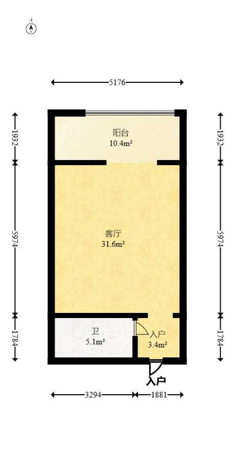 明城公寓  1室1厅1卫    21.79万室内图1