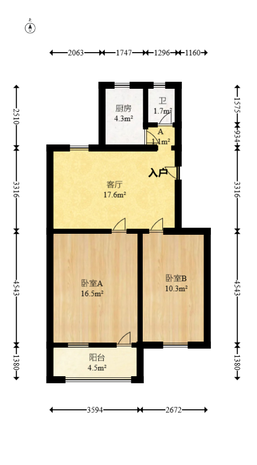 东风一村社区房（王家垅）  2室1厅1卫   36.00万室内图1