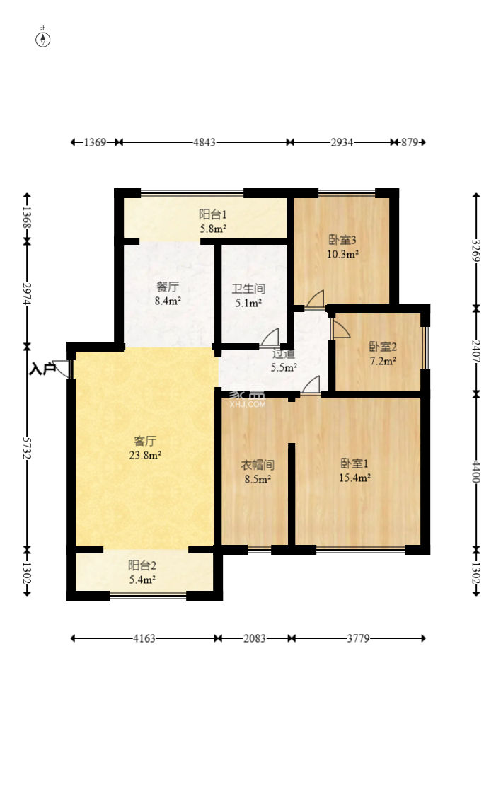 嘉宇银杉（嘉宇西苑）  3室2厅2卫    95.0万