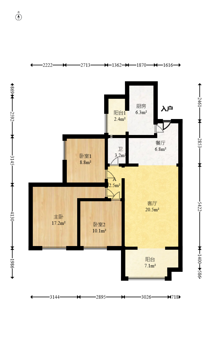 山水灣  3室2廳1衛(wèi)    70.8萬(wàn)室內(nèi)圖1