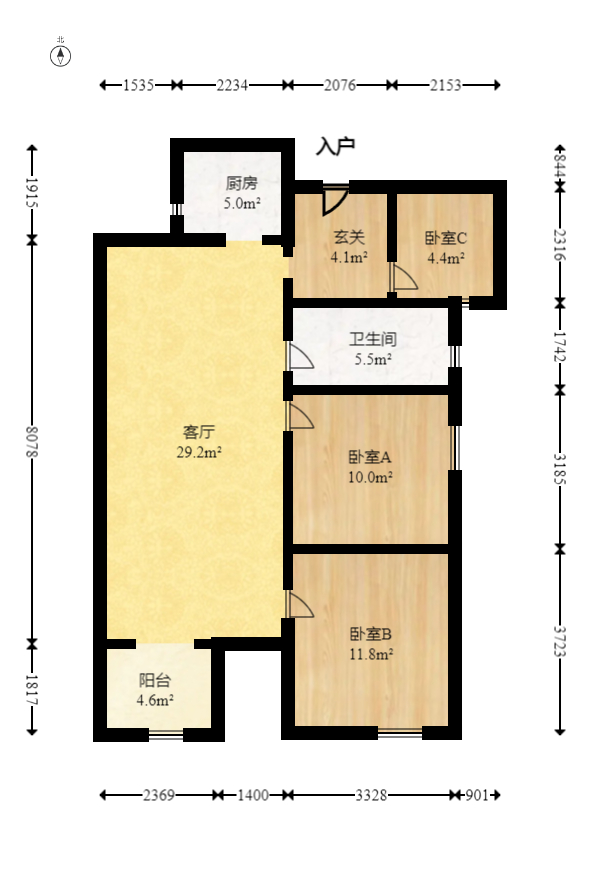 北辰中央公园C区  3室2厅1卫    96.8万 北辰中央公园C区  3室2厅1卫    96.8万客厅