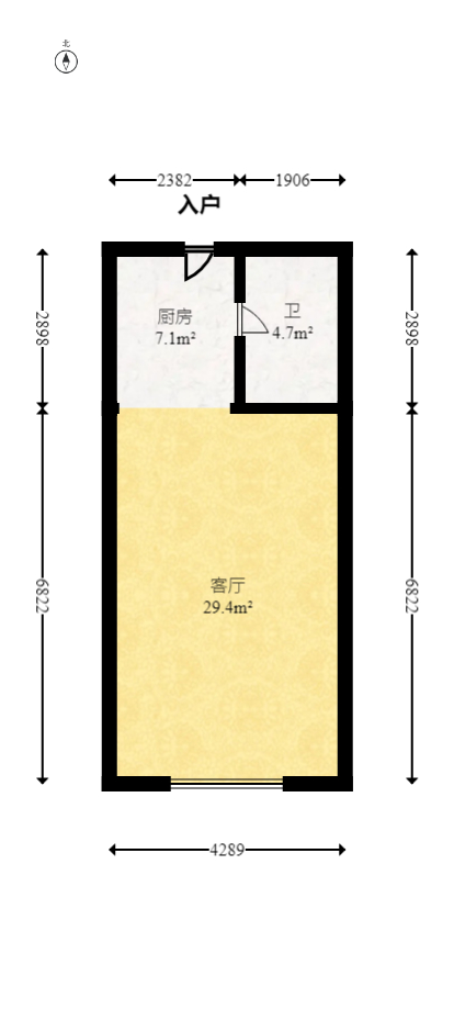 振业城三期  2室2厅1卫   65.00万室内图1
