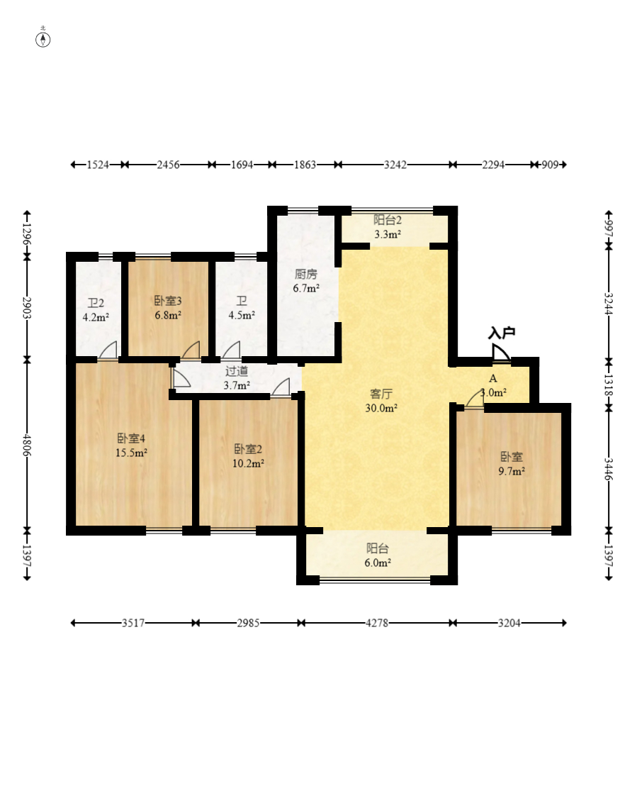 碧桂园荟隽棠 4室2厅2卫 108.0万 碧桂园荟隽棠 4室2厅2卫 108.0万客厅