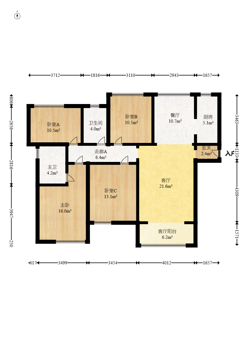 中建芙蓉嘉苑  3室2厅2卫    159.99万室内图1