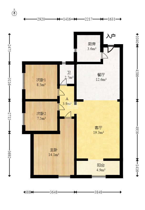 湖湾世景  3室2厅1卫   76.80万