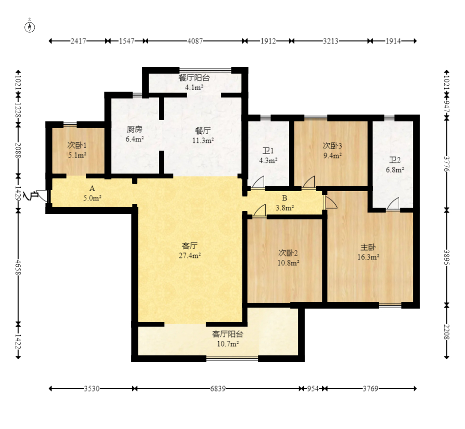 深业睿城 4室2厅2卫 108.0万 深业睿城 4室2厅2卫 108.0万客厅