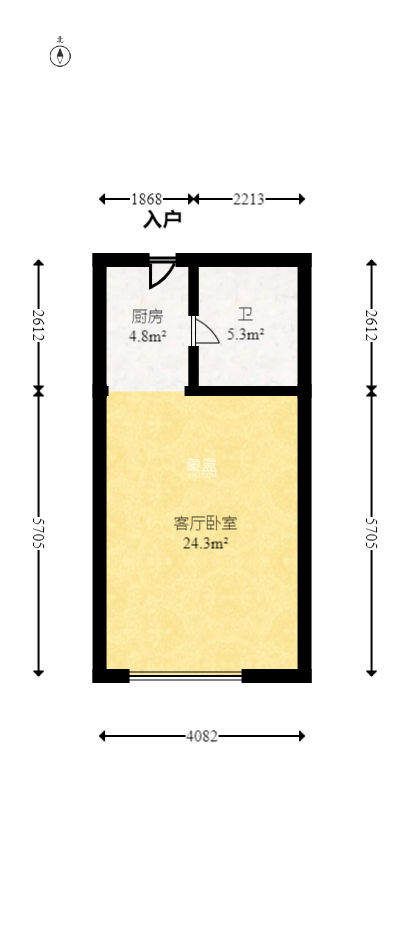 梅溪华府（新城金茂梦想华府）  1室1厅1卫    24.2万