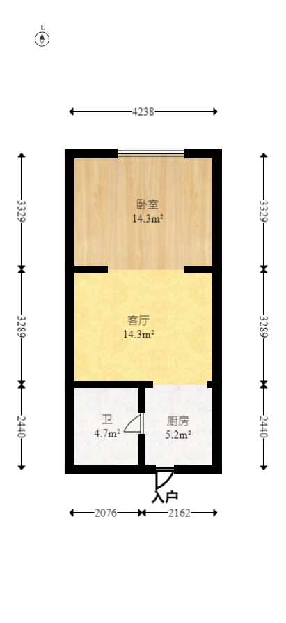 西子一间  1室1厅1卫   32.80万室内图1