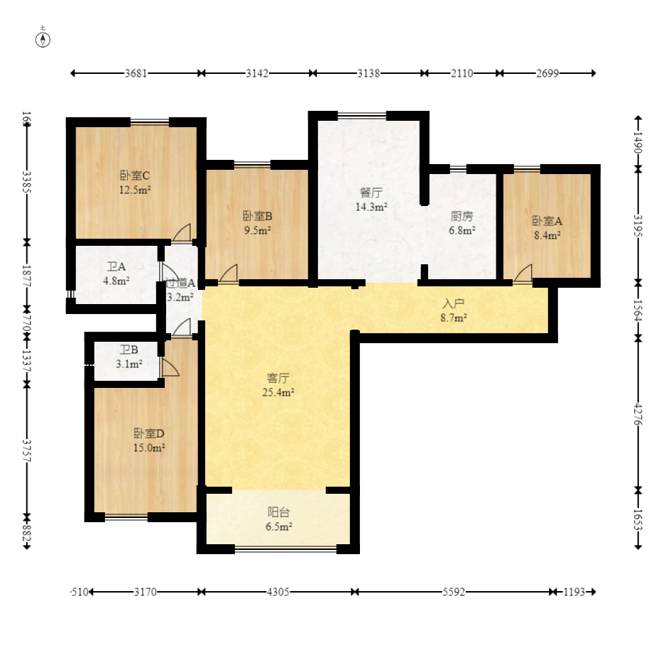 长房明宸府  4室2厅2卫    120.0万 长房明宸府  4室2厅2卫    120.0万客厅