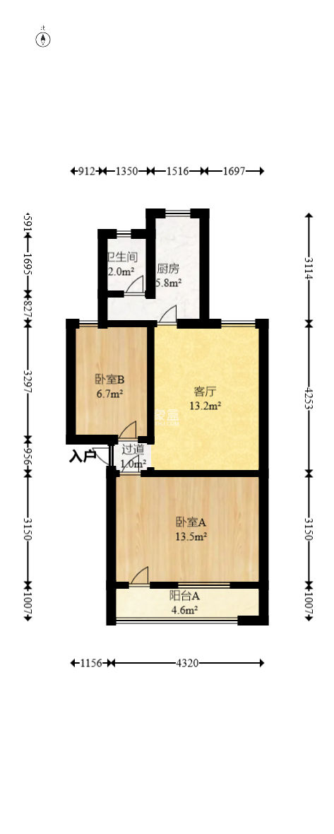 东塘电力院  2室1厅1卫   69.00万