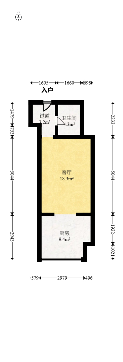 蓝湾国际广场  1室1厅1卫   39.80万室内图1