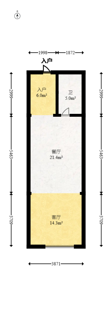 中建嘉和城  2室1厅1卫   52.00万室内图1