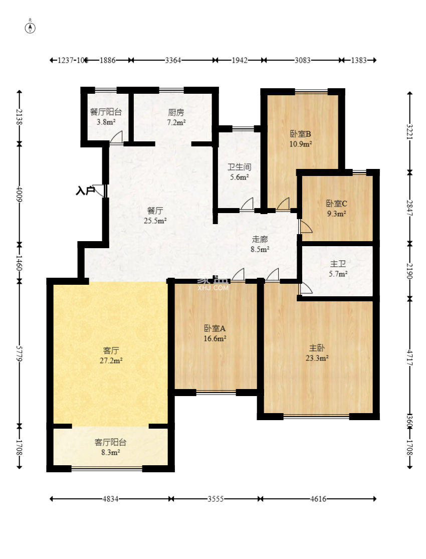 润江榕园  4室2厅2卫   230.00万