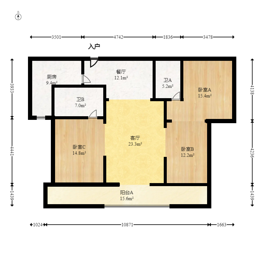 公园9号 3室2厅2卫 145.0万 公园9号 3室2厅2卫 145.0万客厅