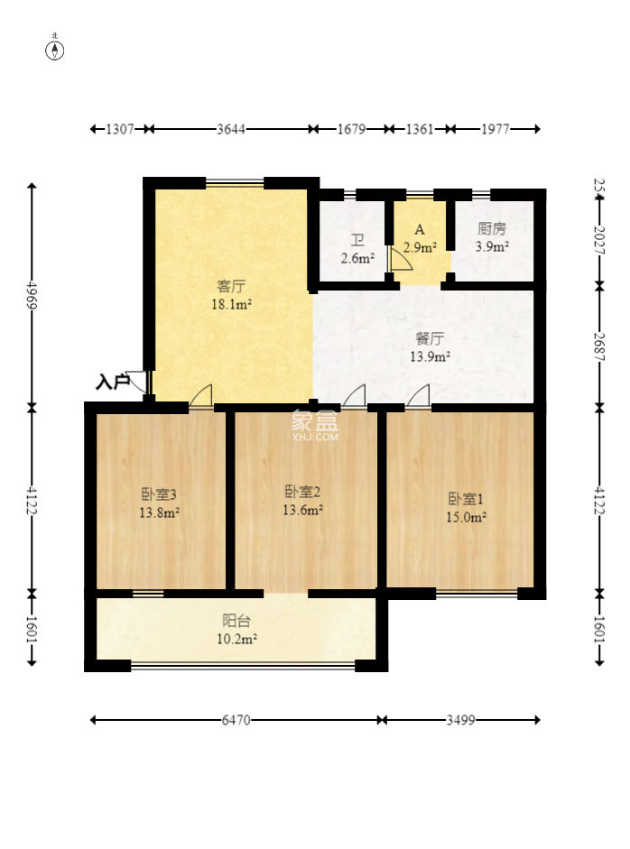 南园小区  3室2厅2卫   72.00万