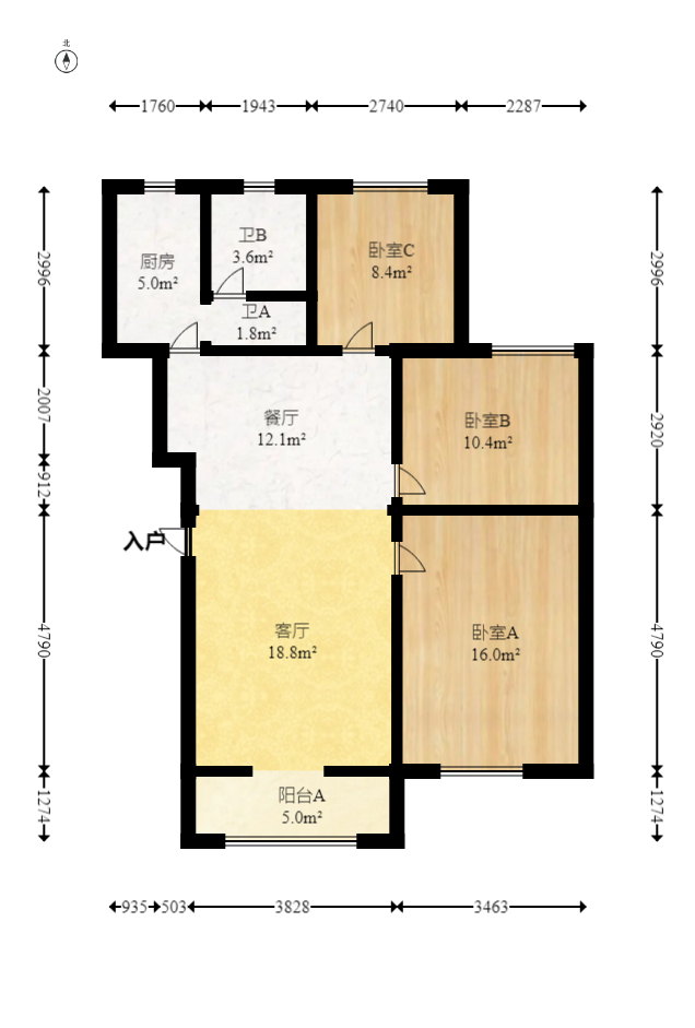 鄱阳小区  3室2厅1卫   80.00万室内图1