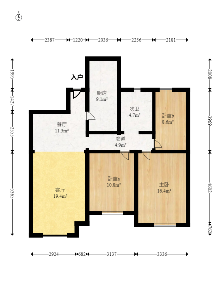 中国铁建梅溪青秀一期  2室2厅1卫   108.00万室内图1