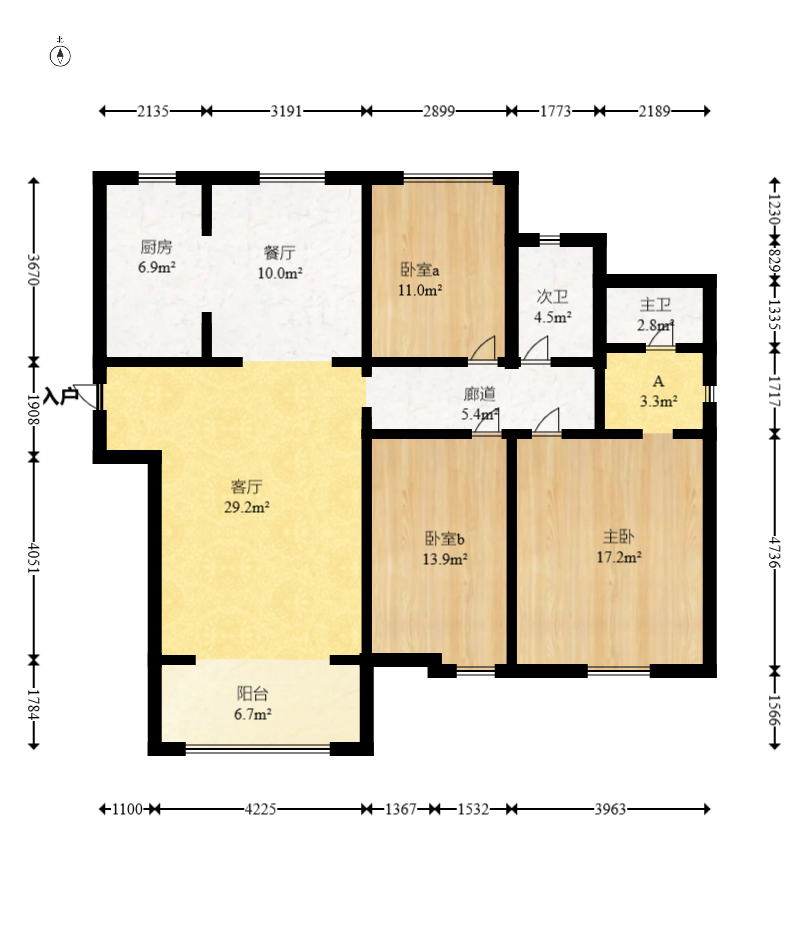 中冶中央公园  3室2厅2卫   130.00万室内图1
