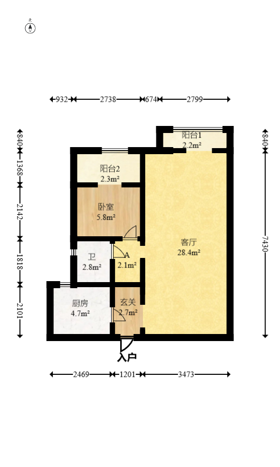 勤诚达境界城 4室1厅2卫 65.0万 勤诚达境界城 4室1厅2卫 65.0万户型图