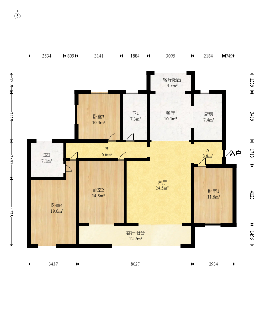 天城国际广场  4室2厅2卫    175.0万 天城国际广场  4室2厅2卫    175.0万户型图