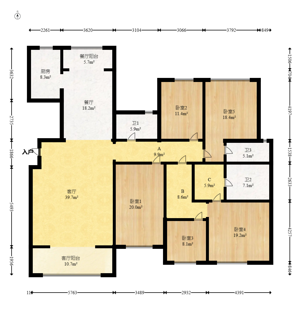 博林云栖  4室2厅2卫   269.00万室内图1