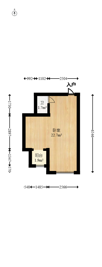 凯轩云顶  1室1厅1卫    28.8万室内图1