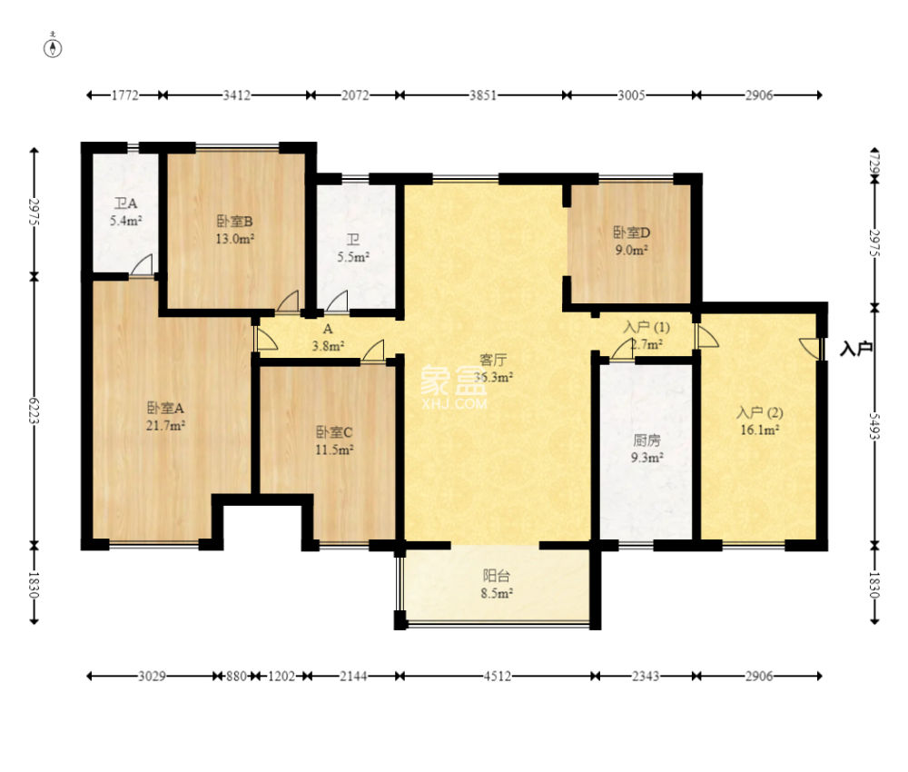 达美D6区  4室2厅2卫    150.0万