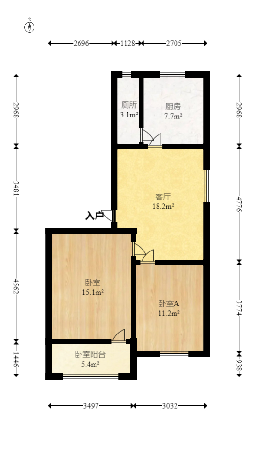 新民小区  2室1厅1卫   66.00万室内图1