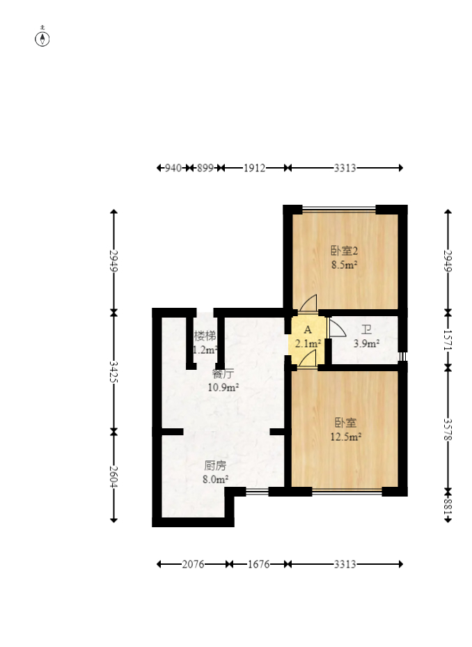 恒大华府  3室2厅1卫   164.50万室内图1