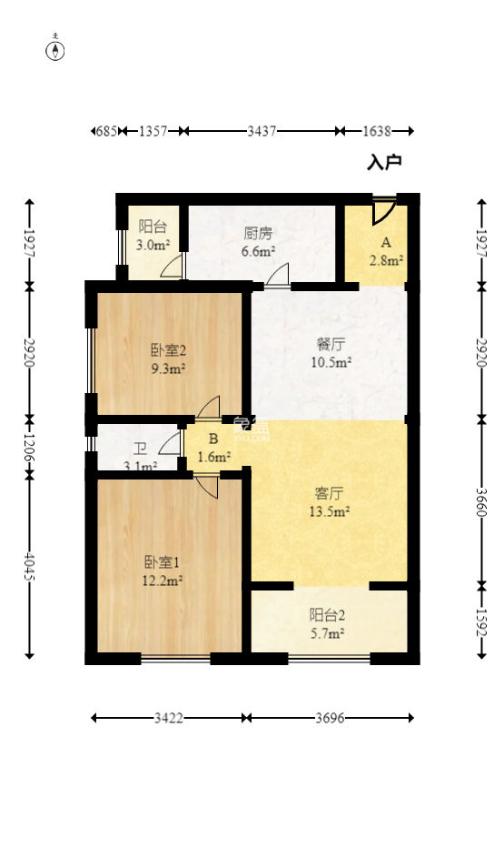 芒果天地(芒果雅苑)  2室2厅1卫    59.0万