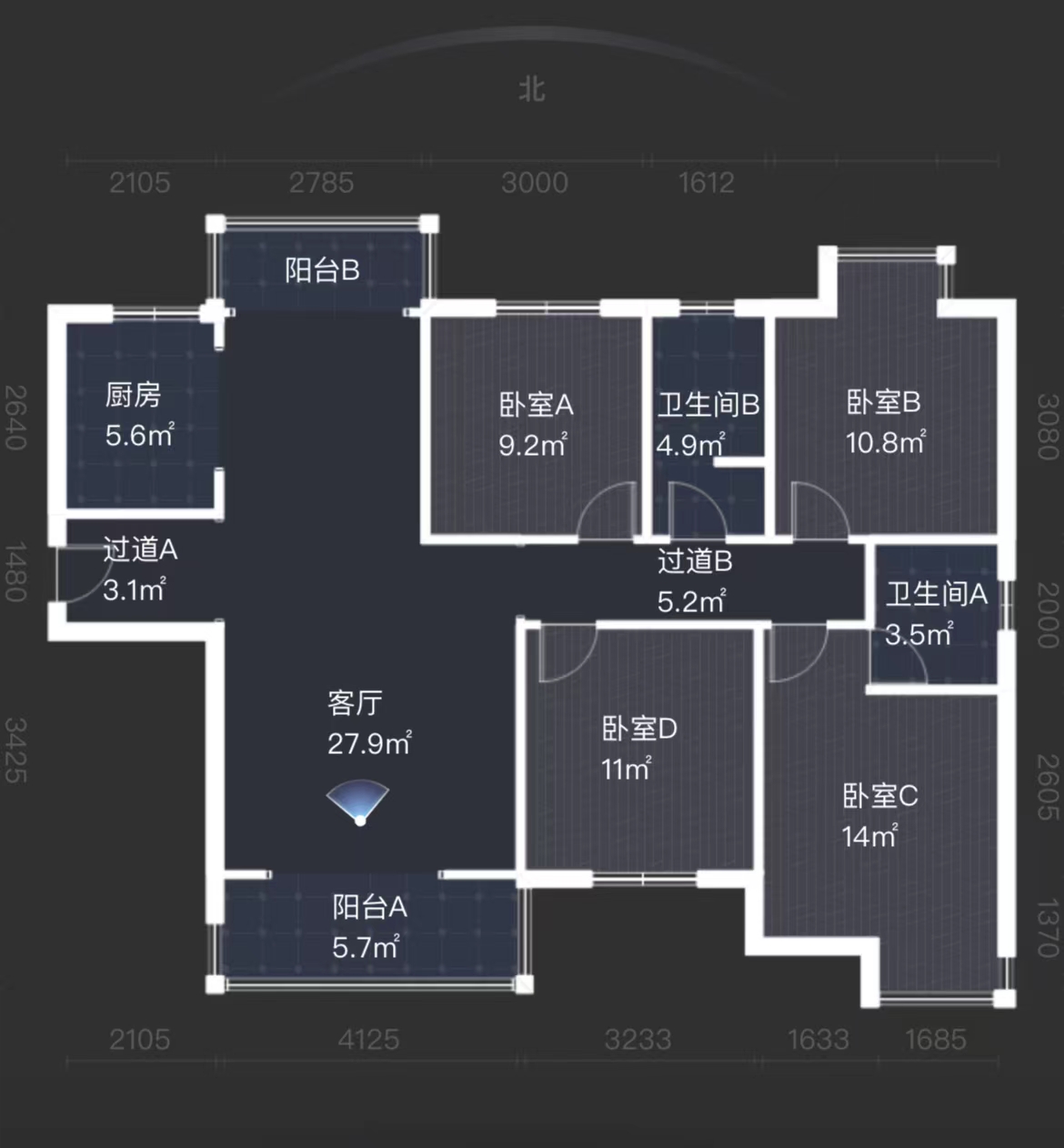 中建江湾壹号 4室2厅2卫 75.0万 中建江湾壹号 4室2厅2卫 75.0万室内图