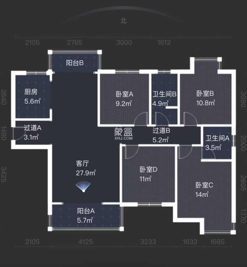 中建江湾壹号  4室2厅2卫   89.00万