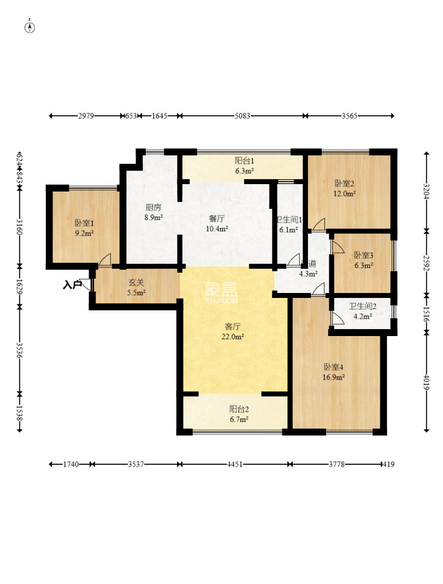 时代倾城.时代遇见 4室2厅2卫 180.4万 时代倾城.时代遇见 4室2厅2卫 180.4万户型图