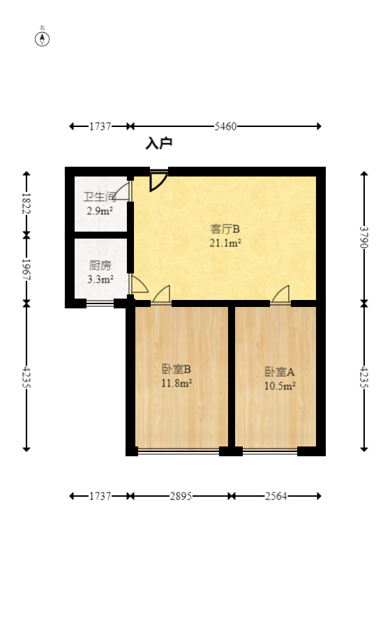 建鸿达华都(华都小户型及大华写字楼) 2室1厅1卫 68.0万 建鸿达华都(华都小户型及大华写字楼) 2室1厅1卫 68.0万户型图