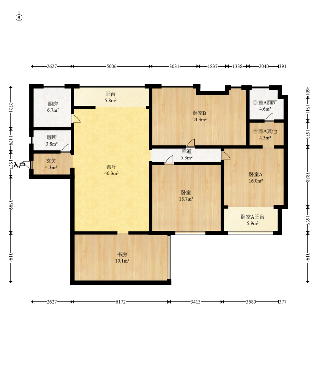 阳光100一期、四五期 5室2厅2卫 130.0万 阳光100一期、四五期 5室2厅2卫 130.0万户型图