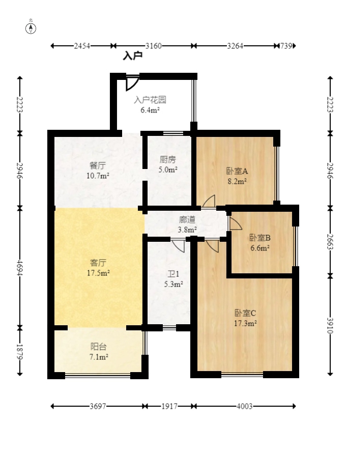 中建麓山和苑  3室2厅1卫    49.8万室内图1