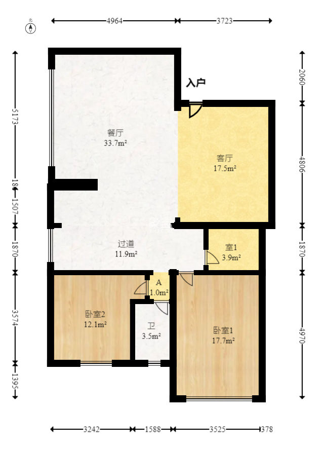 上河國際F座  3室2廳2衛(wèi)   95.00萬