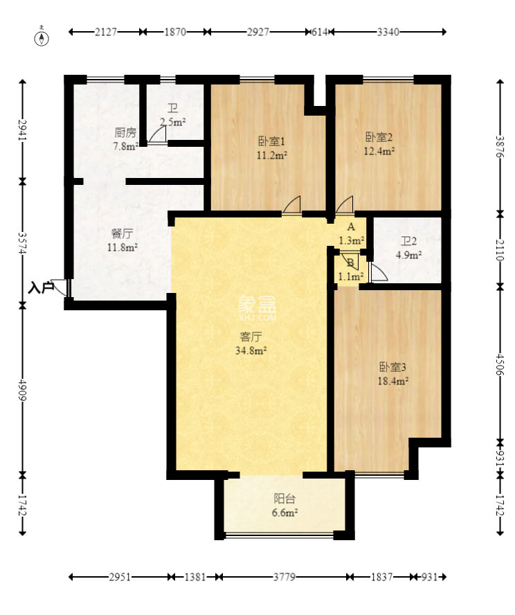 丽星景园  3室2厅2卫   99.80万